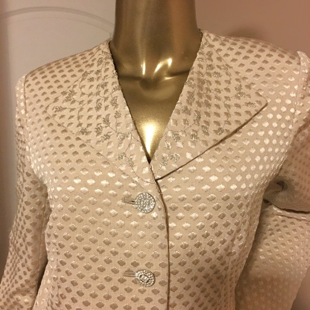 RICKIE FREEMAN for TERI JON Silk & Wool Cocktail Skirt Suit ✨ NEIMAN MARCUS - Picture 4 of 16